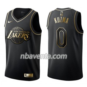 Camiseta Hombre Los Angeles Lakers Kyle Kuzma 0 Nike Negro Golden Edition Swingman